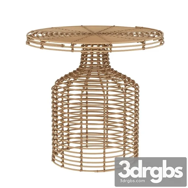 House doctor rattan side table nature 2 3D Model Download