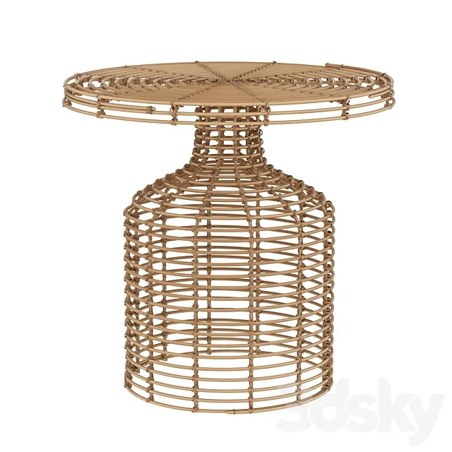 House doctor rattan side table nature 3D Model