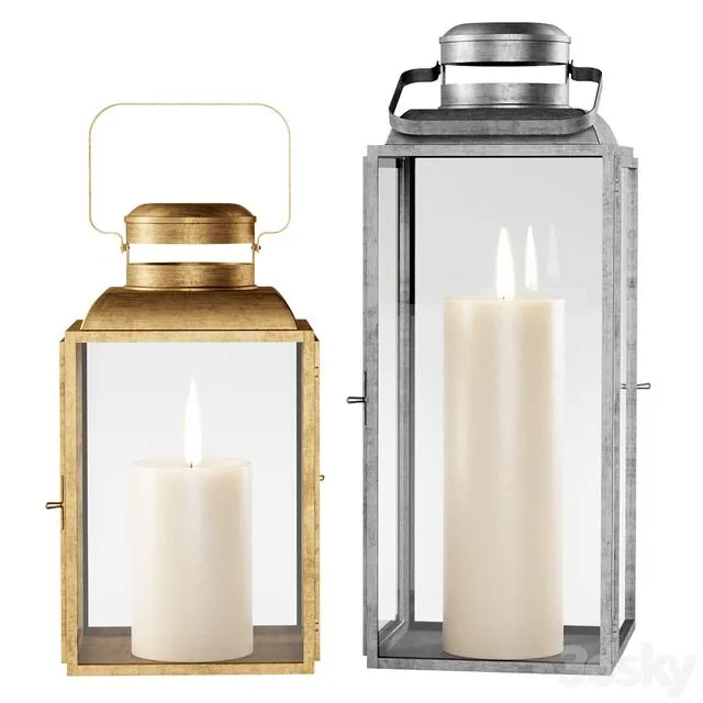 House Doctor Vintage Laterne Metal candlestick 3D Model