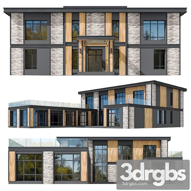 House in the wright style 1 3D Model Download