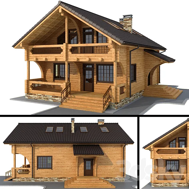 House of glued beams 3D Model