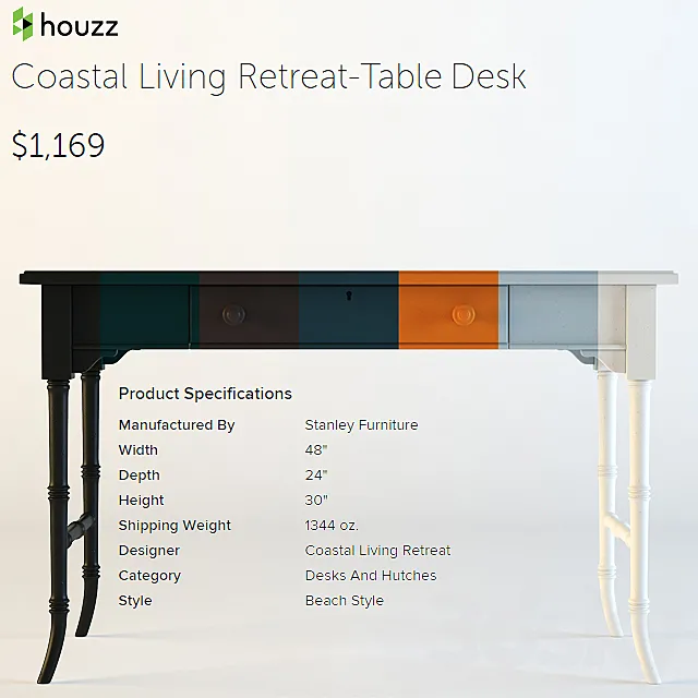 houzz _ Coastral Living-Retreat Table Desk 3DModel houzz _ Coastral Living-Retreat Table Desk 3DModel