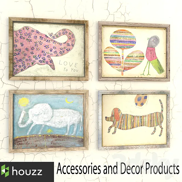 Houzz. Accessories and Decor Products 3DModel Houzz. Accessories and Decor Products 3DModel
