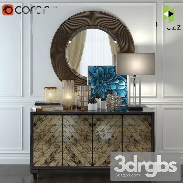 Houzz Sideboard Decorative 3D Model Download