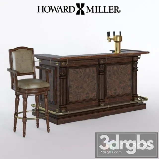 Howard Miller Bar Counter Stool 3D Model Download