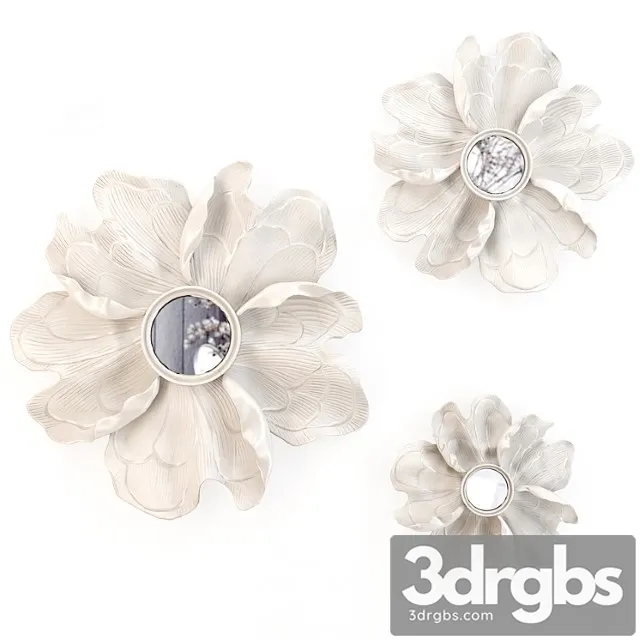 HP Decor Wall Decor White Flower Mirror 3D Model Download