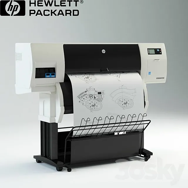 HP Designjet T7100 Printer – plotter 3D Model
