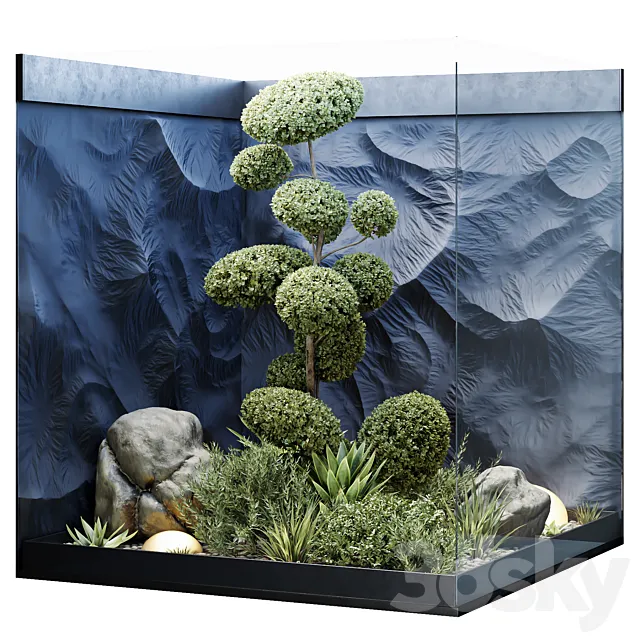 HQ Plants Indoor Set Box Glass 3D Model HQ Plants Indoor Set Box Glass 3D Model
