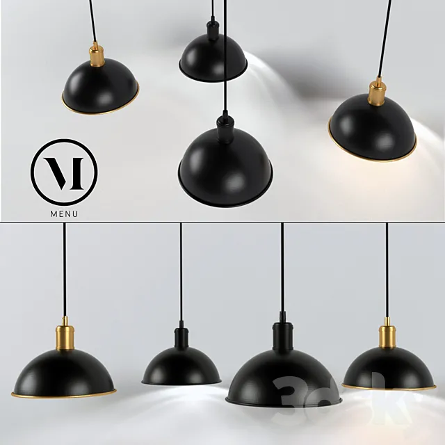 Hubert Pendant Tribeca by Soren Rose Menu _ Ceiling lamp black & bronze 3D Model Hubert Pendant Tribeca by Soren Rose Menu _ Ceiling lamp black & bronze 3D Model