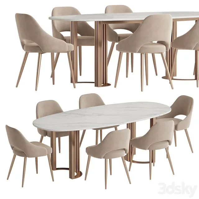 Hudkoff Lord Aero chair Dining set 3D Model Hudkoff Lord Aero chair Dining set 3D Model