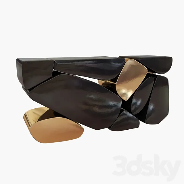 Hudson Furniture STONES CONSOLE 3D Model Hudson Furniture STONES CONSOLE 3D Model