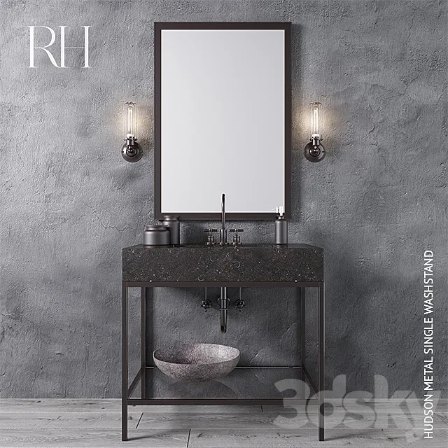 HUDSON METAL SINGLE WASHSTAND 3DModel HUDSON METAL SINGLE WASHSTAND 3DModel