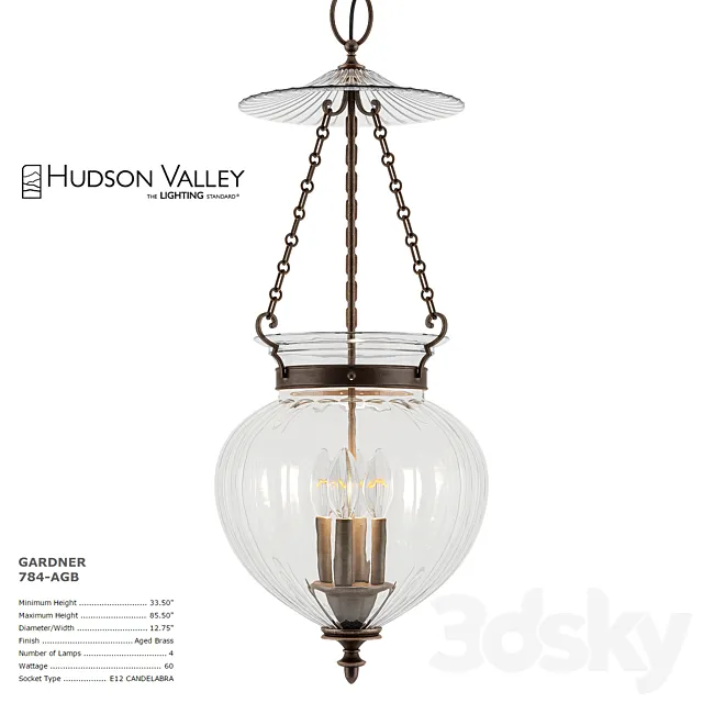 Hudson Valley Lighting GARDNER 784-AGB 3D Model Hudson Valley Lighting GARDNER 784-AGB 3D Model