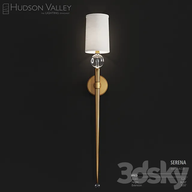 Hudson Valley Lighting Serena Aged Brass Sconce 3D Model Hudson Valley Lighting Serena Aged Brass Sconce 3D Model