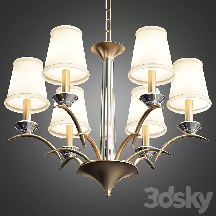 Hudson Valley Marcellus 6-light Aged Brass Chandelier 3D Model Hudson Valley Marcellus 6-light Aged Brass Chandelier 3D Model