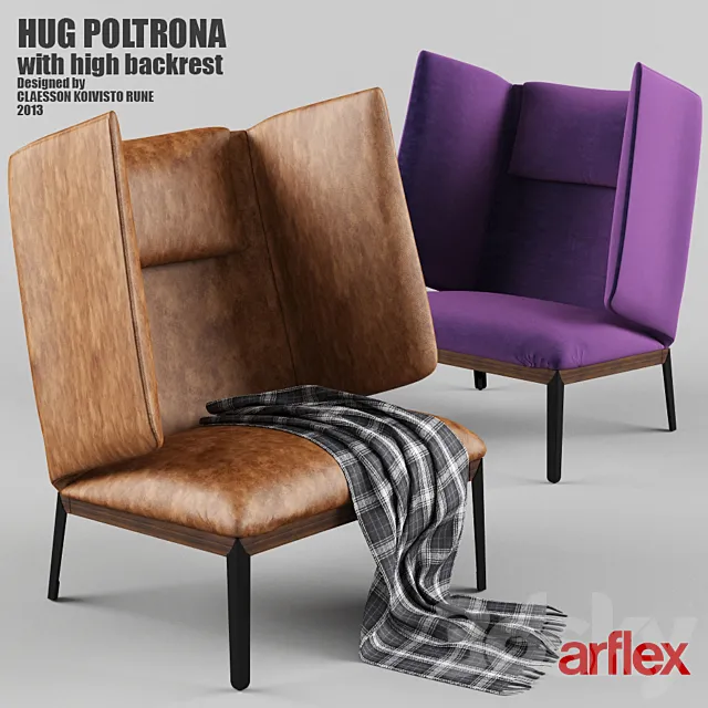 HUG POLTRONA with high backrest 3D Model