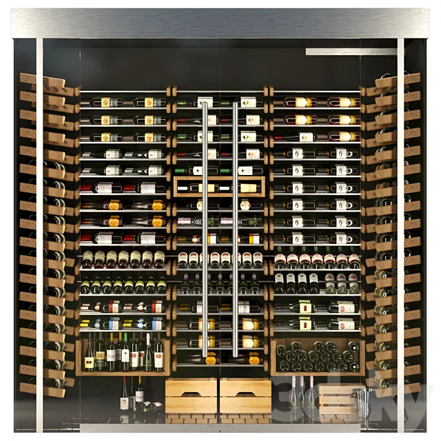 Huge wine rack. Wine 3DModel