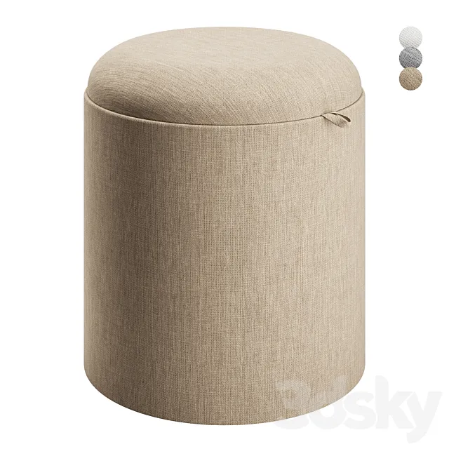 Hugge ottoman-table S 3D Model