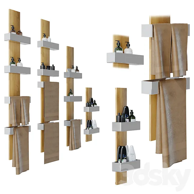 Hülsta. Bath shelves and towel holder. 3D Model