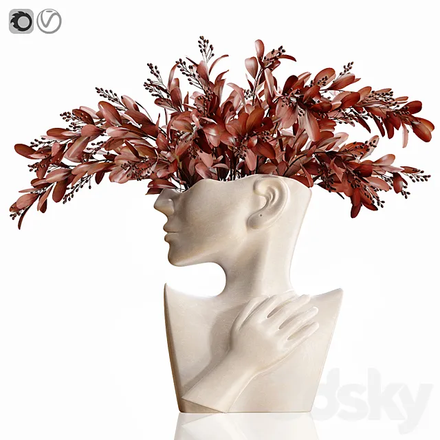 Human face art vase 3DModel Human face art vase 3DModel