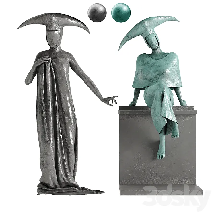 Human Sculptures 9 3D Model Free Download