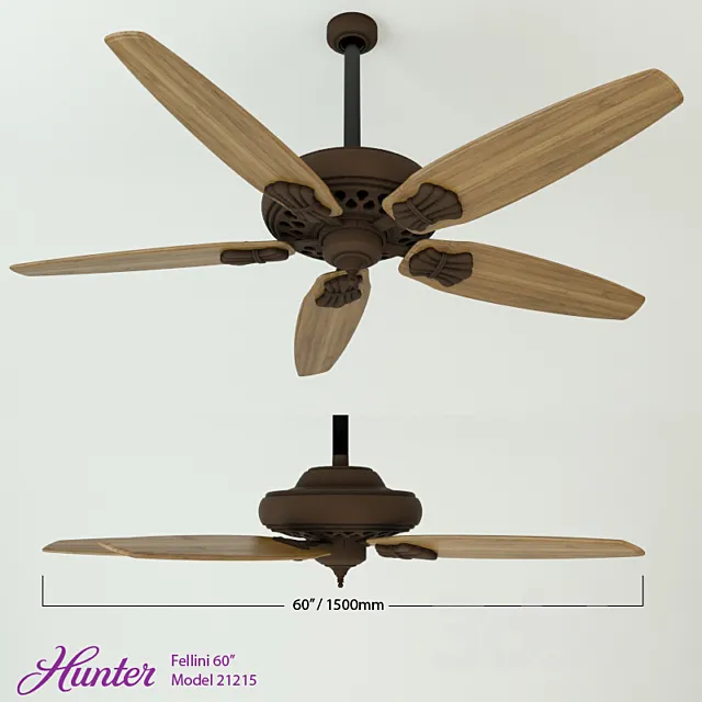 Hunter Fellini 60 “Ceiling fan 3D Model