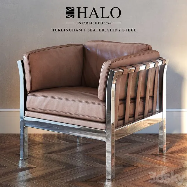 HURLINGHAM 1 SEATER SHINY STEEL Halo est. 1976 3D Model