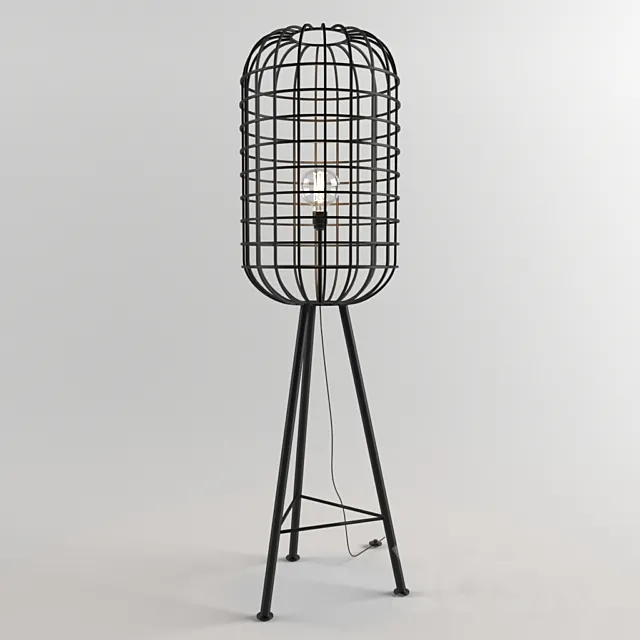 Hurricane Floorlamp Metal Black 3D Model