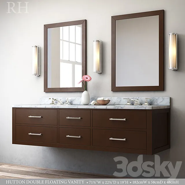 HUTTON DOUBLE FLOATING VANITY 3D Model HUTTON DOUBLE FLOATING VANITY 3D Model