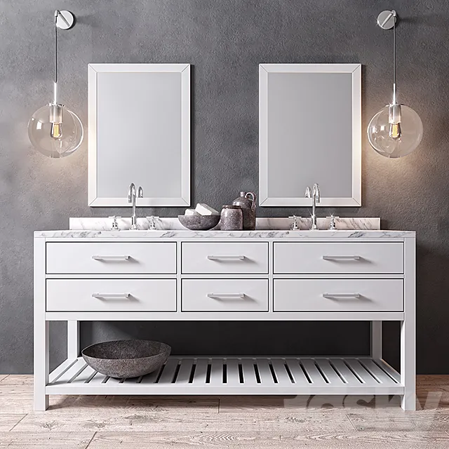HUTTON DOUBLE WASHSTAND 3D Model HUTTON DOUBLE WASHSTAND 3D Model