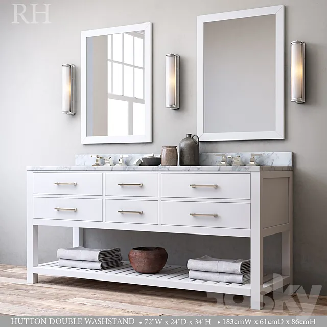 HUTTON DOUBLE WASHSTAND 3DModel HUTTON DOUBLE WASHSTAND 3DModel