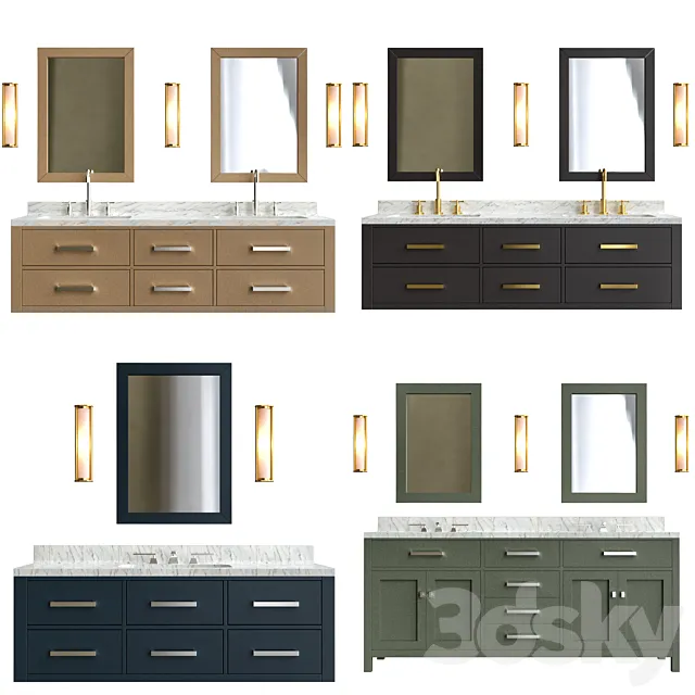 Hutton Floating Vanity Bath Collection – RH 3D Model Hutton Floating Vanity Bath Collection – RH 3D Model