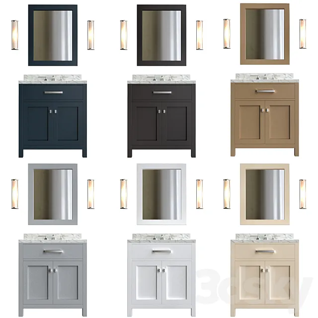 Hutton Floating Vanity Bath Collection – RH_2 3D Model Hutton Floating Vanity Bath Collection – RH_2 3D Model