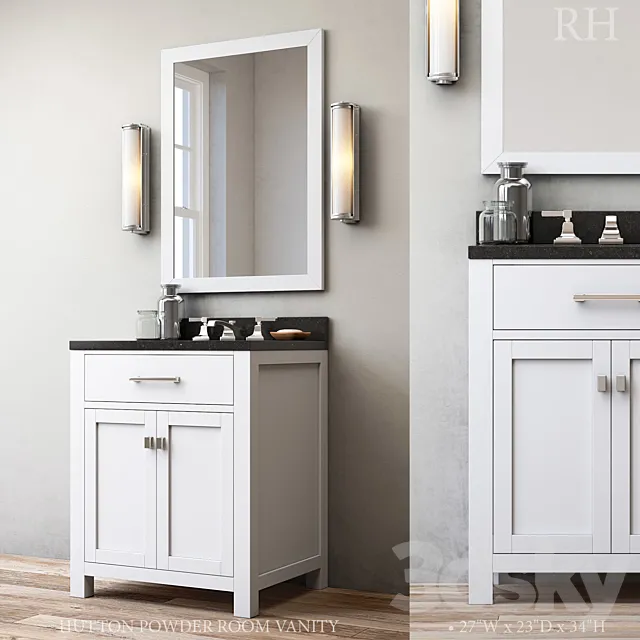 HUTTON POWDER ROOM VANITY 3DModel HUTTON POWDER ROOM VANITY 3DModel