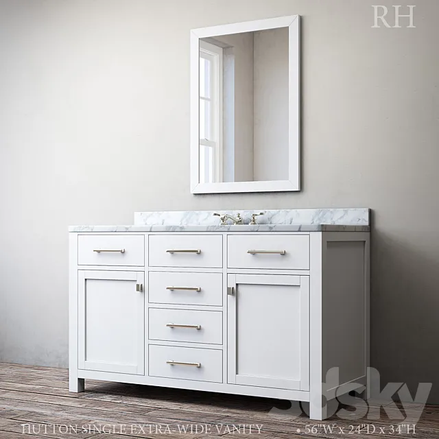 HUTTON SINGLE EXTRA-WIDE VANITY 3DModel HUTTON SINGLE EXTRA-WIDE VANITY 3DModel