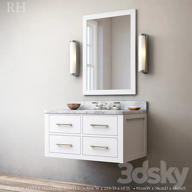 HUTTON SINGLE FLOATING VANITY 3DModel HUTTON SINGLE FLOATING VANITY 3DModel
