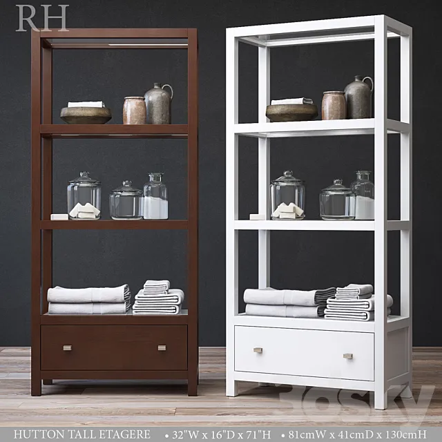 HUTTON TALL ETAGERE 3D Model HUTTON TALL ETAGERE 3D Model