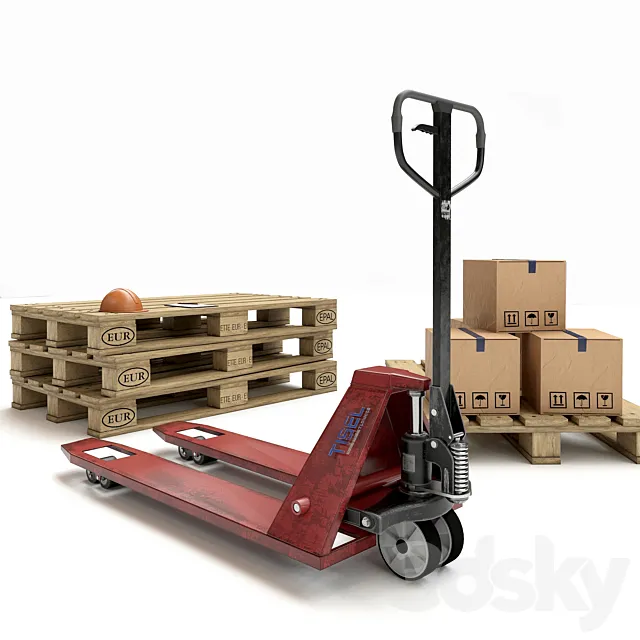 Hydraulic trolley (shovel) 3D Model Hydraulic trolley (shovel) 3D Model