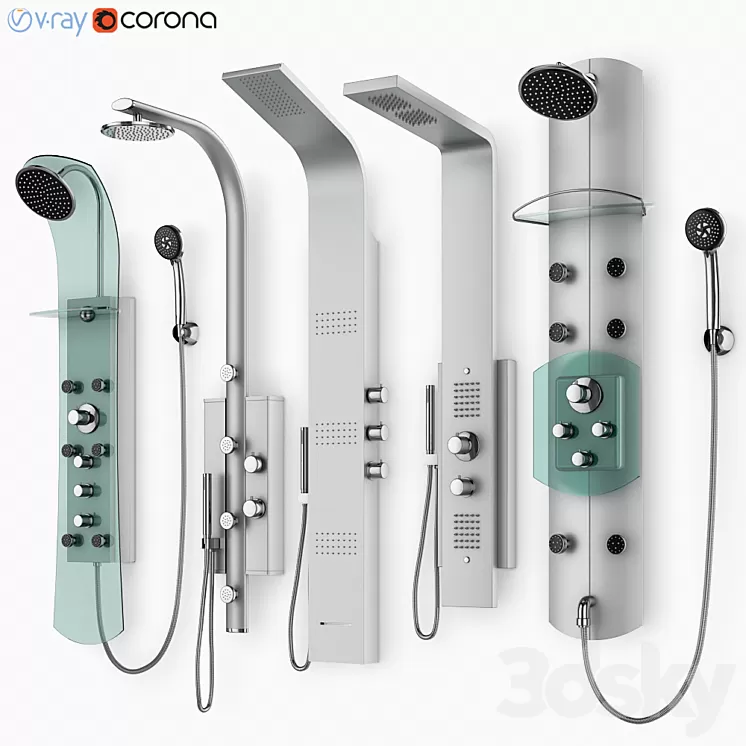 Hydromassage panels Ravak set 21 3D Model