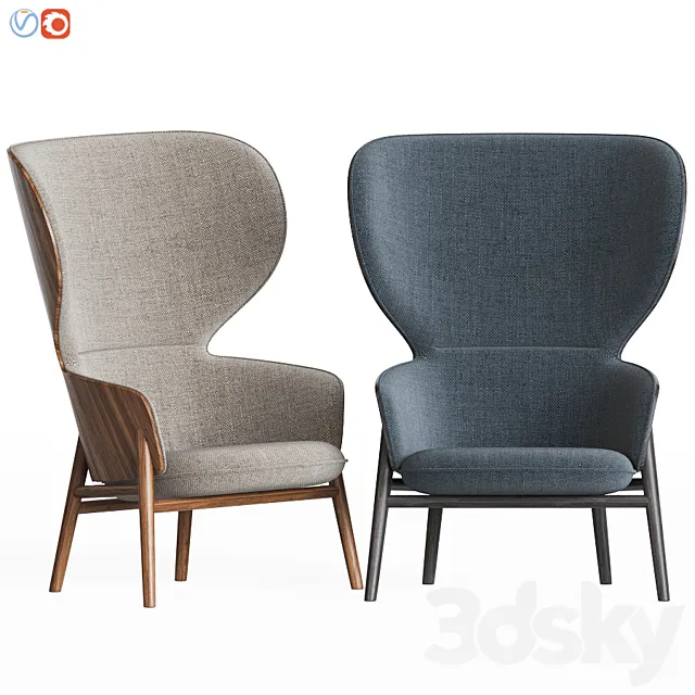 Hygge High Back Rocking Chair 3D Model