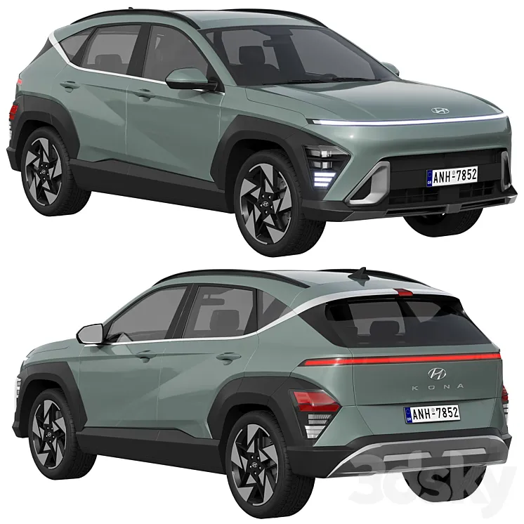 Hyundai Kona 2024 3D Model Free Download