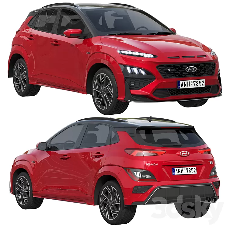 Hyundai Kona N Line 2022 3D Model Free Download