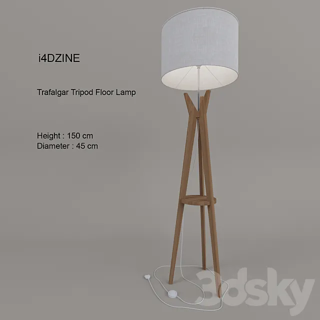 i4DZINE Trafalgar Tripod Floor Lamp 3DModel i4DZINE Trafalgar Tripod Floor Lamp 3DModel