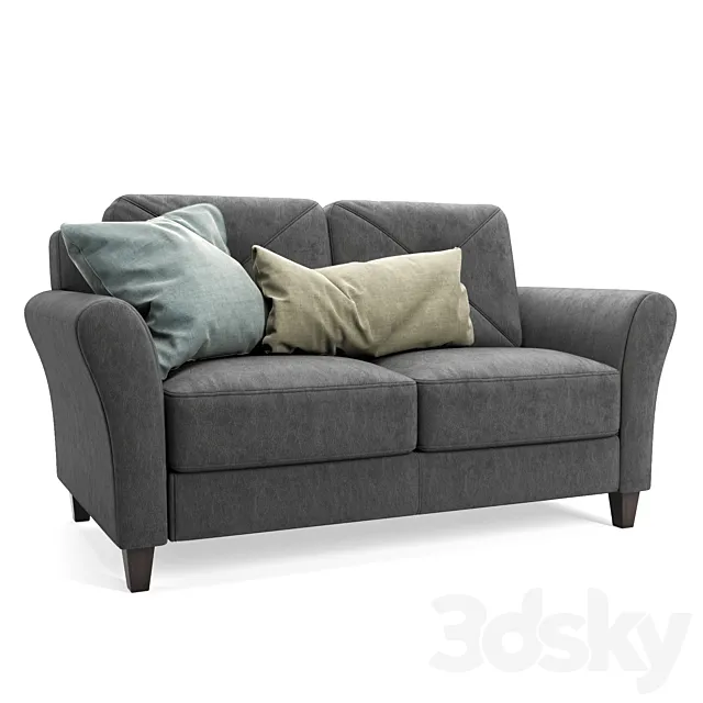 Ibiza 56.3 Flared Arm Loveseat 3D Model Ibiza 56.3 Flared Arm Loveseat 3D Model