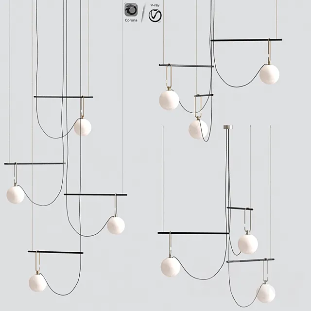 Ic Flos Hanging Pendant Lamp Collection 3D Model