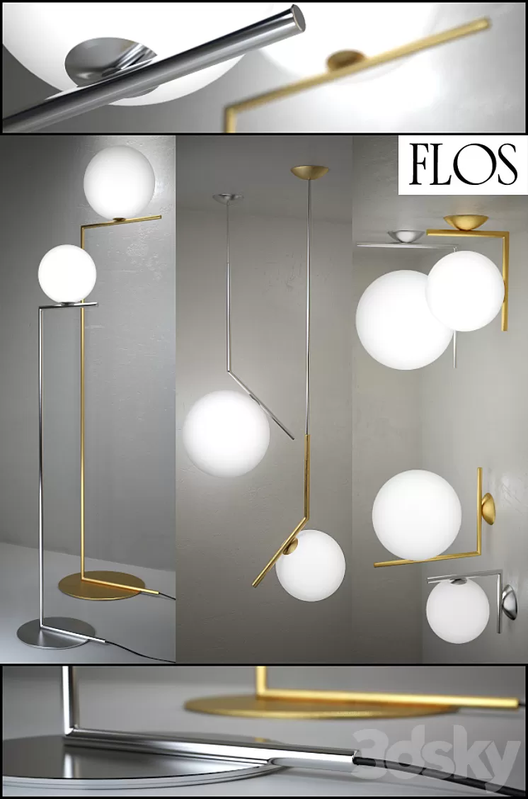 IC Lights – floor suspension ceiling wall by Flos 3D Model