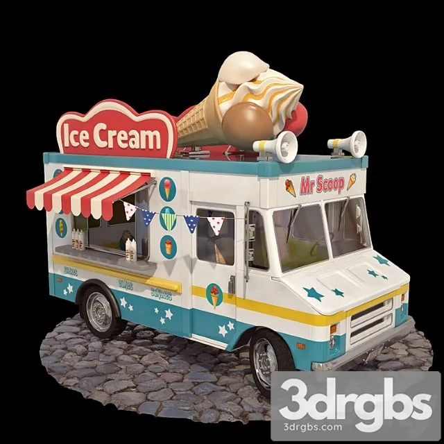 Ice-cream truck 3D Model Download