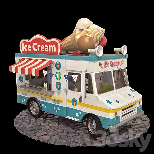 Ice-cream truck 3D Model