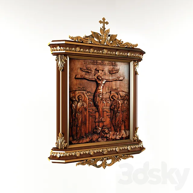 Icon “Crucifixion of our Lord Jesus Christ” 3D Model