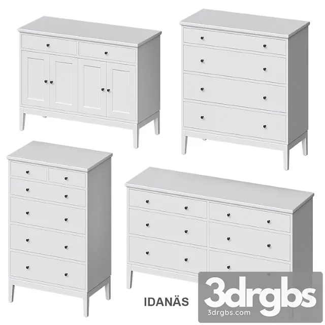 Idanäs ikea chest of drawers 2 3D Model Download